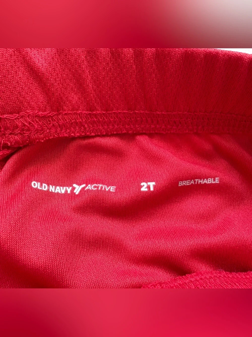 Old Navy Active Red Mesh Shorts Toddler Boy 2T Drawstring Sporty Elastic Waist